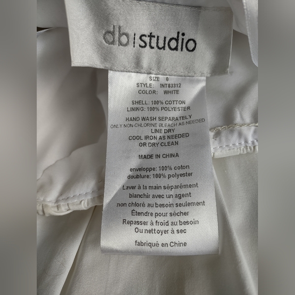 (New) David's Bridal DB Studio Cotton Strapless Dress In White Size 0/XS - Picture 6 of 9